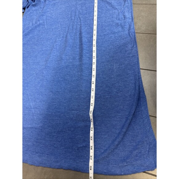 J. Jill Tunic Sweater Dress Blue Womens Large Linen Blend 3/4 Sleeve Side Slit - Picture 9 of 9